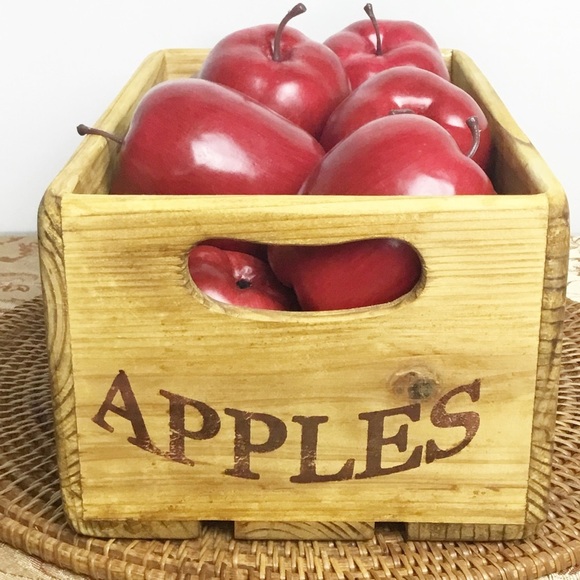 Vintage Life Size Realistic Artificial Fake Plastic 12 Red Delicious Apples Wood - Picture 5 of 8